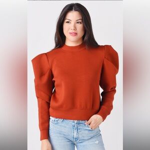 Hunter Bell Teddy Sweatshirt in rust/burnt orange